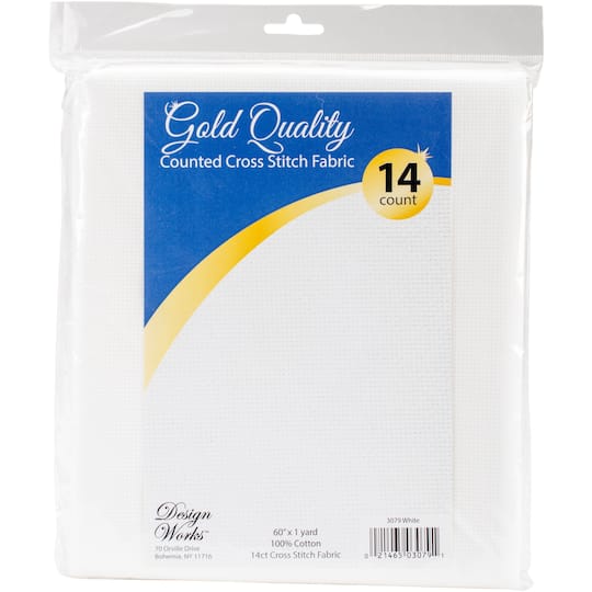 Design Works&#x2122; Gold Quality 14 Count White Aida Cloth, 60&#x22; x 36&#x22;